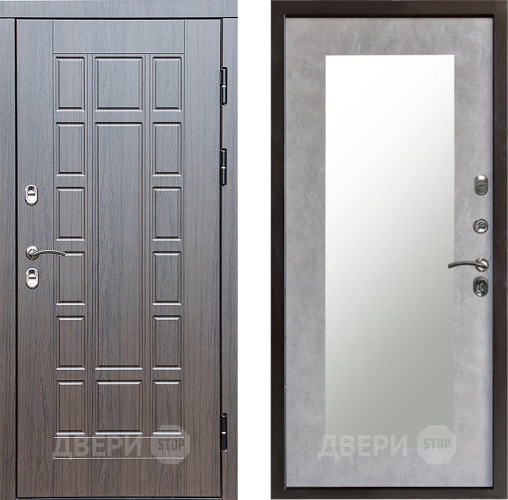 Входная металлическая Дверь Престиж TERMO с терморазрывом Престиж Зеркало пастораль Бетон светлый в Одинцово