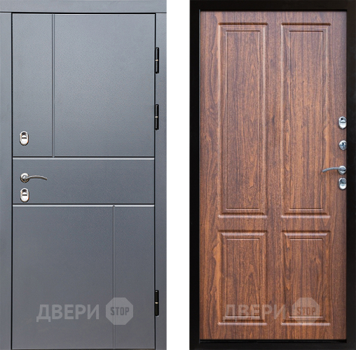 Входная металлическая Дверь Престиж TERMO с терморазрывом Горизонт Грэй Премиум Орех светлый в Одинцово