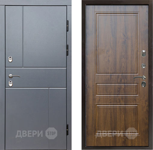 Входная металлическая Дверь Престиж TERMO с терморазрывом Горизонт Грэй Классика Дуб в Одинцово