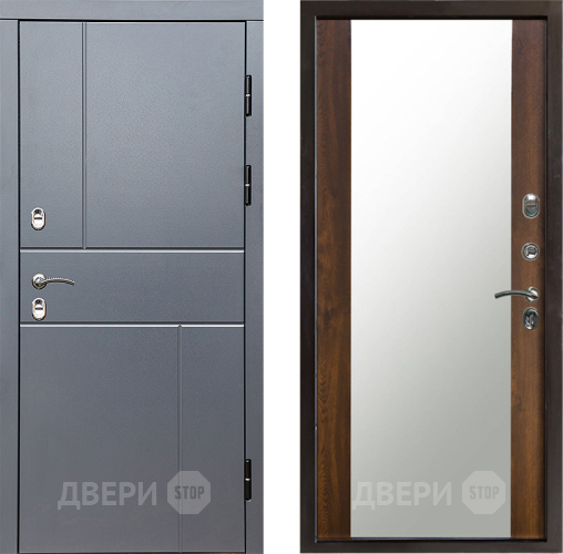 Входная металлическая Дверь Престиж TERMO с терморазрывом Горизонт Грэй Зеркало Дуб в Одинцово