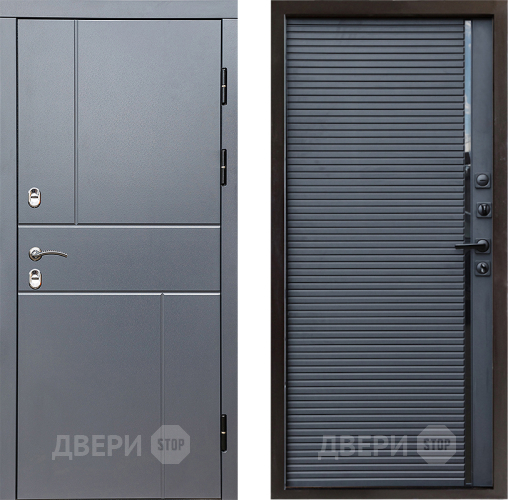 Входная металлическая Дверь Престиж TERMO с терморазрывом Горизонт Грэй Porte Черный кварц в Одинцово