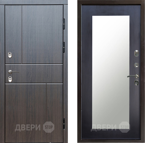 Входная металлическая Дверь Престиж TERMO с терморазрывом Горизонт Венге Зеркало пастораль Венге в Одинцово