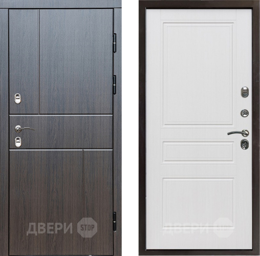 Входная металлическая Дверь Престиж TERMO с терморазрывом Горизонт Венге Классика Белое дерево в Одинцово