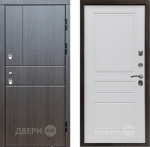 Входная металлическая Дверь Престиж TERMO с терморазрывом Горизонт Венге Классика Белый матовый в Одинцово