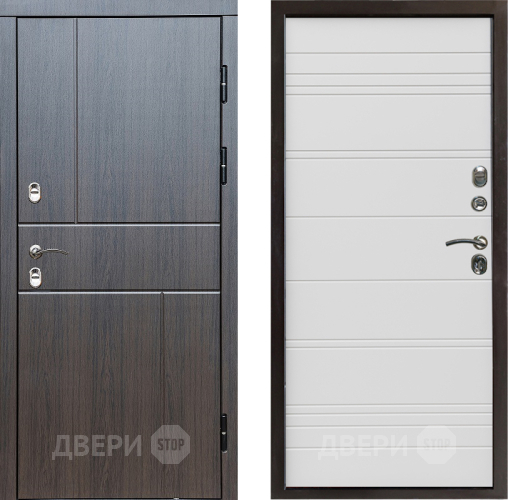 Входная металлическая Дверь Престиж TERMO с терморазрывом Горизонт Венге Line Белый в Одинцово