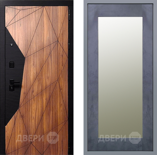 Дверь Заводские двери Морра Зеркало Модерн Бетон темный в Одинцово