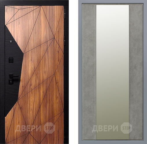 Дверь Заводские двери Морра Зеркало Макси Бетон темный в Одинцово