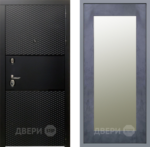 Дверь Заводские двери Тефлон Зеркало Модерн Бетон темный в Одинцово