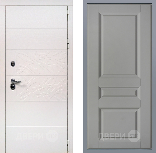 Дверь Заводские двери Дэко Вайт Стокгольм Грей софт в Одинцово