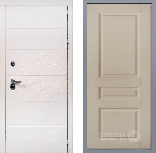 Дверь Заводские двери Дэко Вайт Стокгольм Шампань в Одинцово