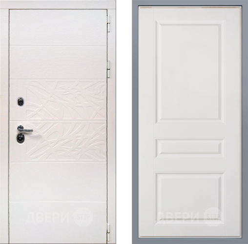 Дверь Заводские двери Дэко Вайт Стокгольм Белый софт в Одинцово