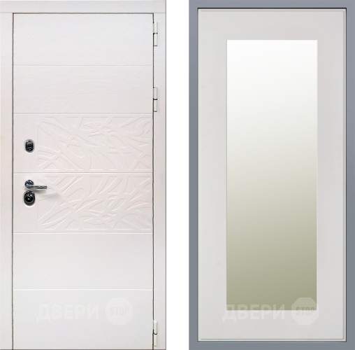 Дверь Заводские двери Дэко Вайт Зеркало Модерн Белый софт в Одинцово