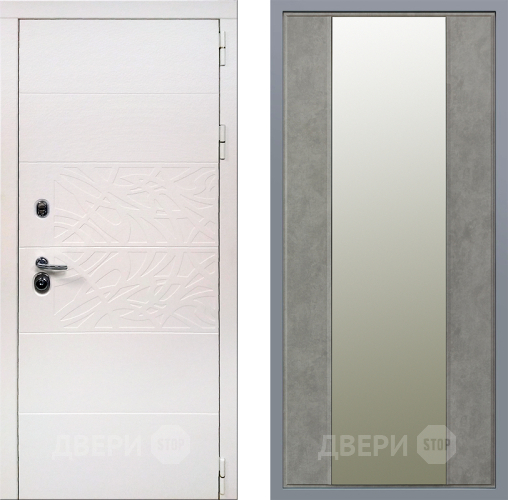 Дверь Заводские двери Дэко Вайт Зеркало Макси Бетон темный в Одинцово