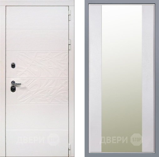 Дверь Заводские двери Дэко Вайт Зеркало Макси Белый шелк в Одинцово