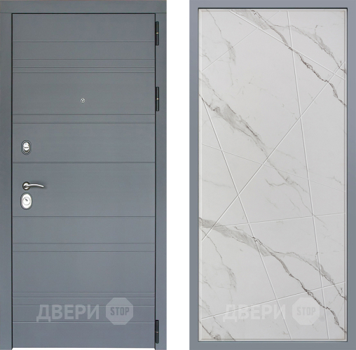 Дверь Заводские двери Лира Софт графит Флитта Мрамор белый в Одинцово