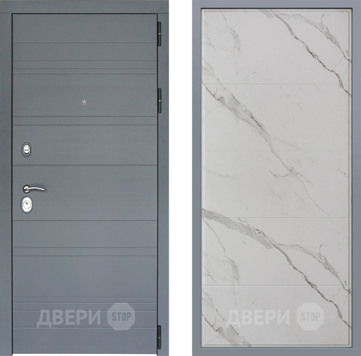 Дверь Заводские двери Лира Софт графит Тривия Мрамор белый в Одинцово