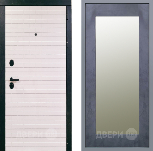 Дверь Заводские двери Сохо Зеркало Модерн Бетон темный в Одинцово