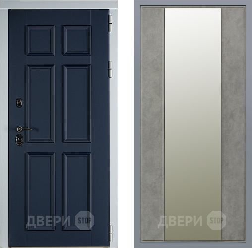 Дверь Заводские двери Стокгольм Зеркало Макси Бетон темный в Одинцово