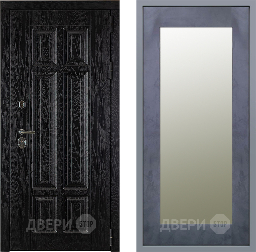 Дверь Заводские двери Мюнхен Зеркало Модерн Бетон темный в Одинцово