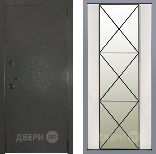 Дверь Заводские двери Эталон 3к антик серебро Зеркало Перфекто Структурное дерево в Одинцово