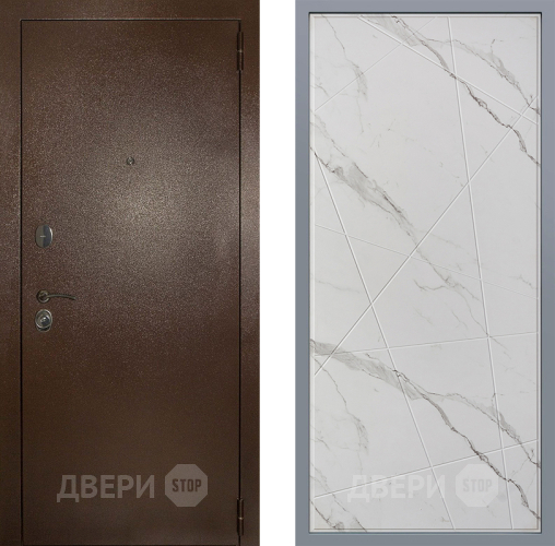 Дверь Заводские двери Эталон 3к антик медь Флитта Мрамор белый в Одинцово