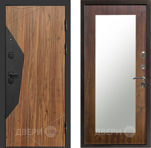Входная металлическая Дверь Престиж Avangard Зеркло Пастораль Дуб в Одинцово