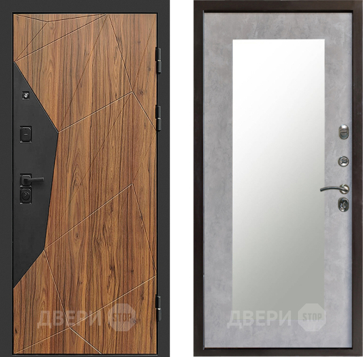 Входная металлическая Дверь Престиж Avangard Зеркло Пастораль Бетон светлый в Одинцово