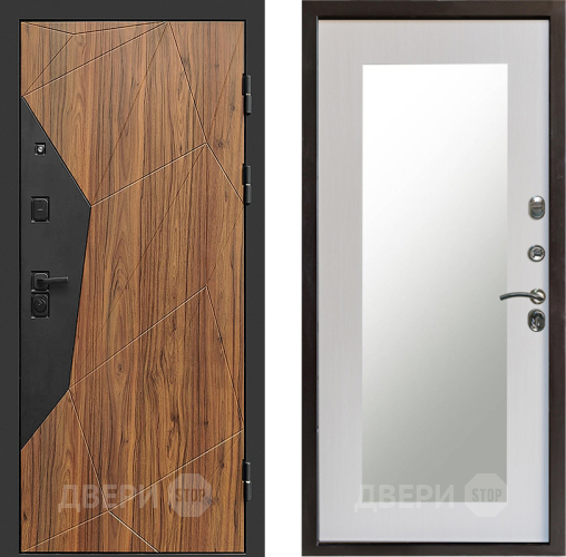 Входная металлическая Дверь Престиж Avangard Зеркло Пастораль Лиственница белая в Одинцово