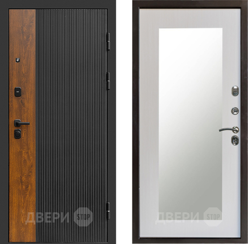 Входная металлическая Дверь Престиж Prestizh Зеркло Пастораль Лиственница белая в Одинцово