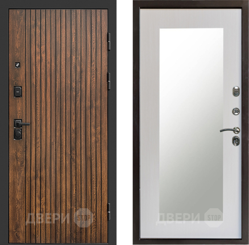 Входная металлическая Дверь Престиж Tvist Зеркло Пастораль Лиственница белая в Одинцово