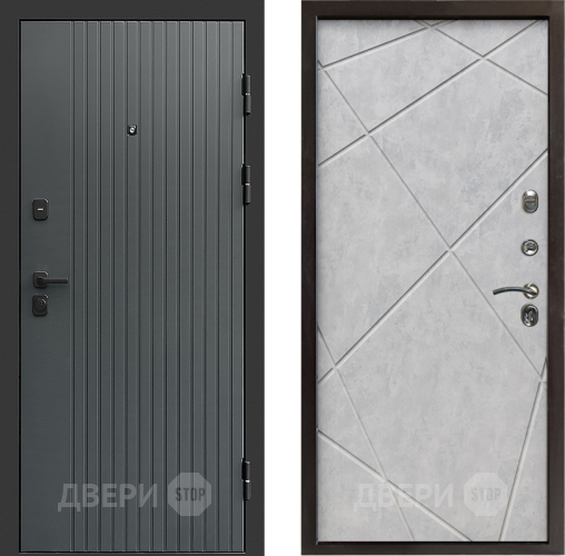 Входная металлическая Дверь Престиж Tvist Grey Лучи Бетон светлый в Одинцово