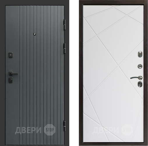 Входная металлическая Дверь Престиж Tvist Grey Лучи Бетон белый в Одинцово