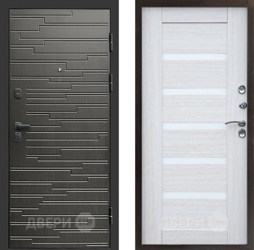 Входная металлическая Дверь Престиж Rivera Царга Лиственница белая в Одинцово