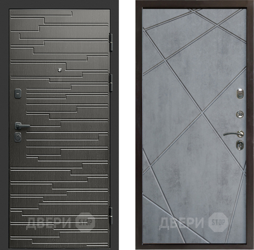 Входная металлическая Дверь Престиж Rivera Лучи Бетон темный в Одинцово