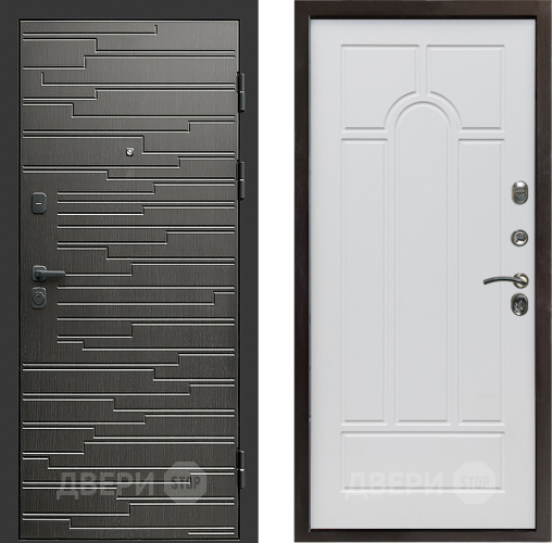 Входная металлическая Дверь Престиж Rivera Арка Белое дерево в Одинцово