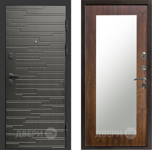 Входная металлическая Дверь Престиж Rivera Зеркло Пастораль Дуб в Одинцово