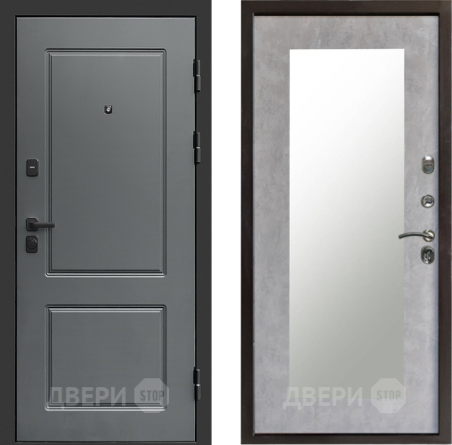 Входная металлическая Дверь Престиж Verona Зеркло Пастораль Бетон светлый в Одинцово