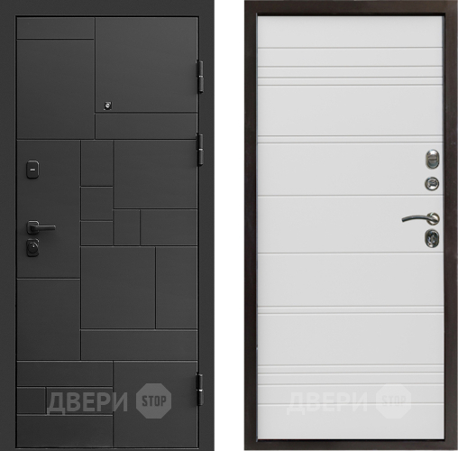 Входная металлическая Дверь Престиж Kvadro Line Белый в Одинцово