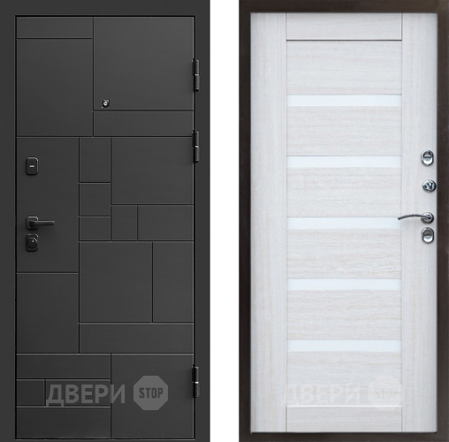 Входная металлическая Дверь Престиж Kvadro Царга Лиственница белая в Одинцово