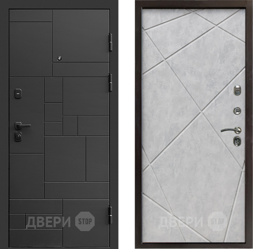 Входная металлическая Дверь Престиж Kvadro Лучи Бетон светлый в Одинцово