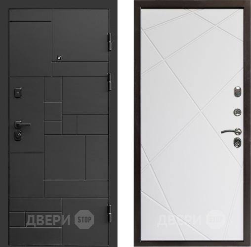 Входная металлическая Дверь Престиж Kvadro Лучи Бетон белый в Одинцово