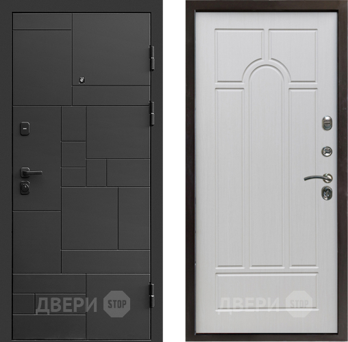 Входная металлическая Дверь Престиж Kvadro Арка Лиственница белая в Одинцово