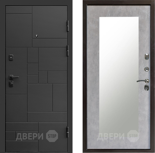 Дверь Престиж Kvadro Зеркло Пастораль Бетон светлый в Одинцово