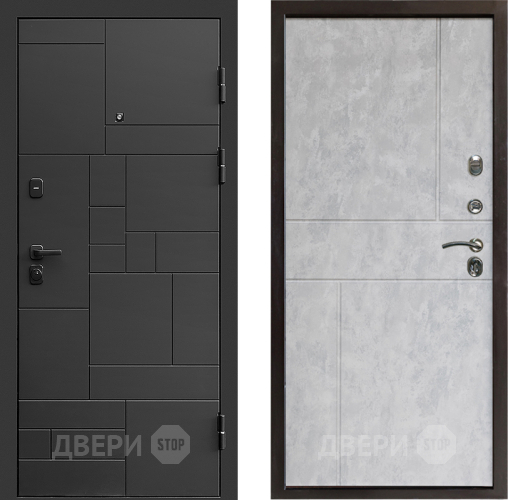 Входная металлическая Дверь Престиж Kvadro Горизонт Бетон светлый в Одинцово