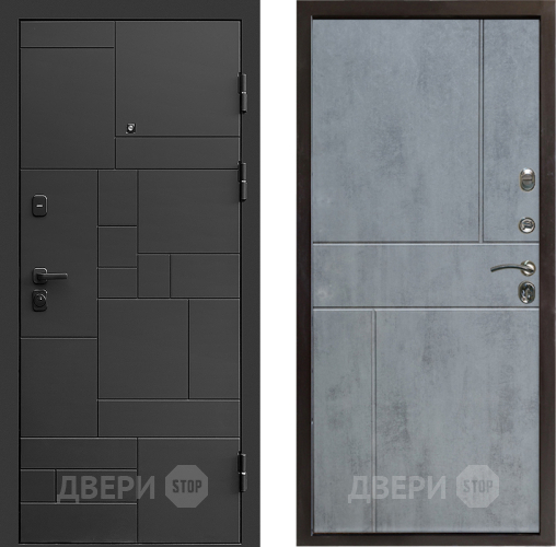 Входная металлическая Дверь Престиж Kvadro Горизонт Бетон темный в Одинцово