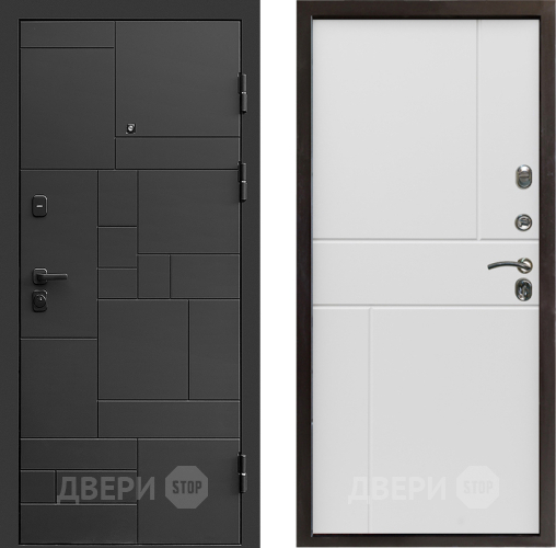 Входная металлическая Дверь Престиж Kvadro Горизонт Бетон белый в Одинцово