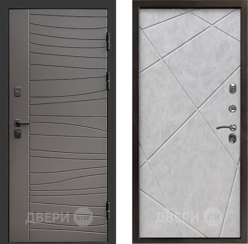 Входная металлическая Дверь Престиж Siciliya Лучи Бетон светлый в Одинцово