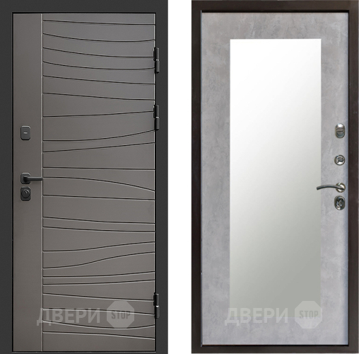 Дверь Престиж Siciliya Зеркло Пастораль Бетон светлый в Одинцово