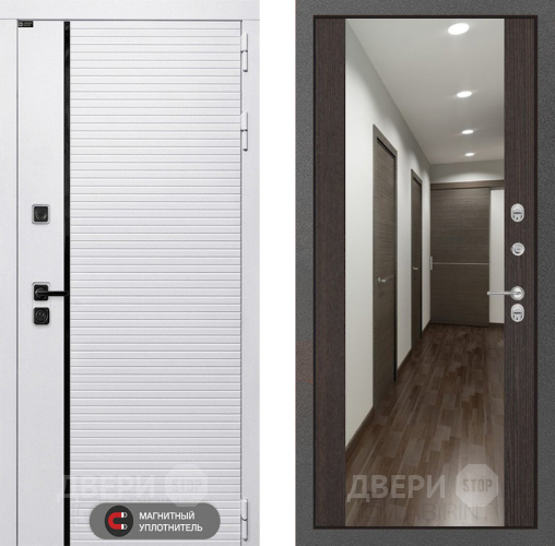 Входная металлическая Дверь Лабиринт (LABIRINT) Royal Зеркало Максимум Венге в Одинцово