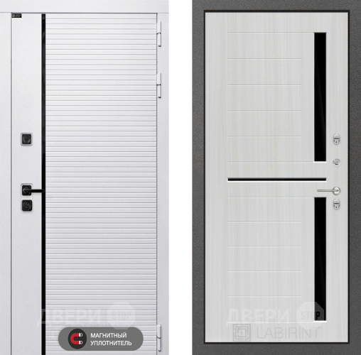 Входная металлическая Дверь Лабиринт (LABIRINT) Royal 02 Сандал белый в Одинцово